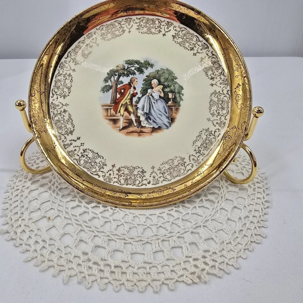Vintage Crest O Gold Sabin Bread Plate 6.25
